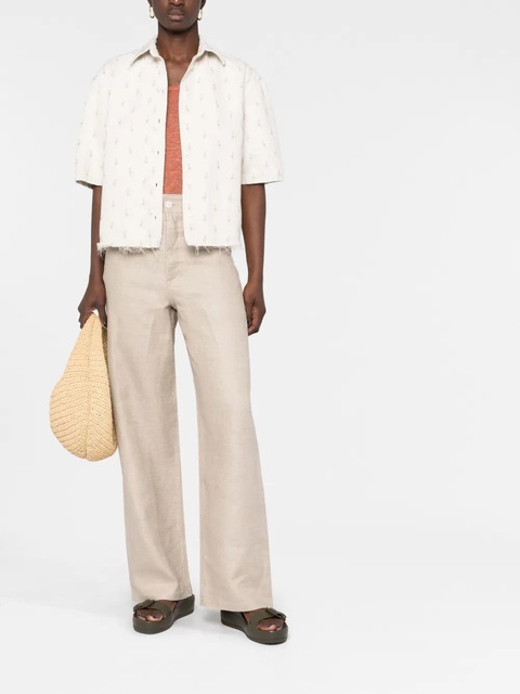 Lanvin embroidered boxy denim shirt - Neutrals - zdjęcie produktu nr 1