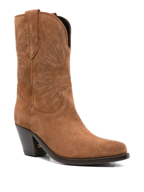 Golden Goose embroidered suede boots - Brown - zdjęcie produktu nr 1