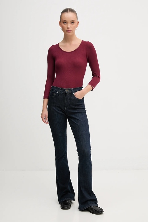 United Colors of Benetton body damskie kolor bordowy 3P2Y3B005 - zdjęcie produktu nr 1