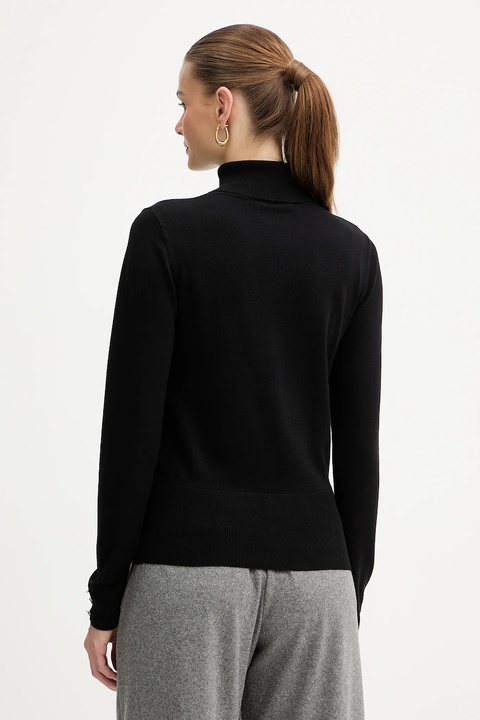 Morgan sweter damski kolor czarny lekki z golfem MFLORIA - zdjęcie produktu nr 2