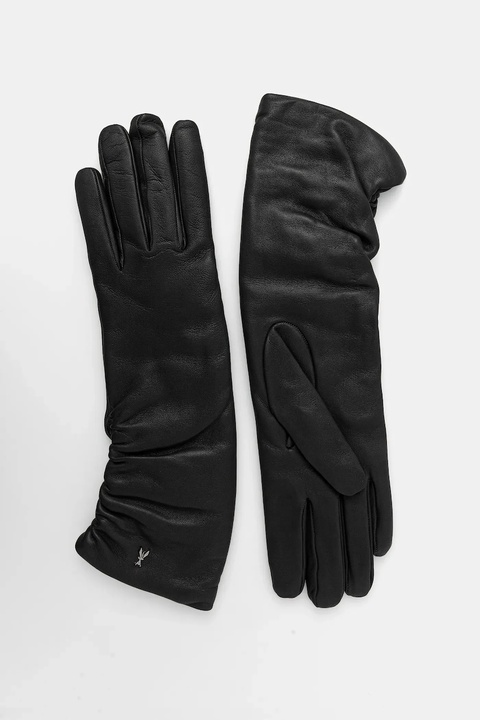 Patrizia Pepe rękawiczki skórzane damskie kolor czarny 2F0105 L034 - zdjęcie produktu nr 1