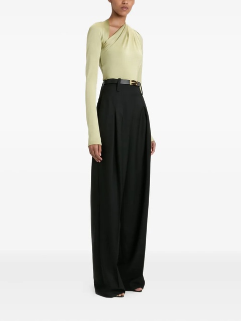 Victoria Beckham draped-neck top - Green - zdjęcie produktu nr 2