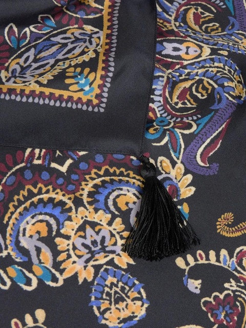 ETRO tassels paisley-print silk scarf - Black - zdjęcie produktu nr 1