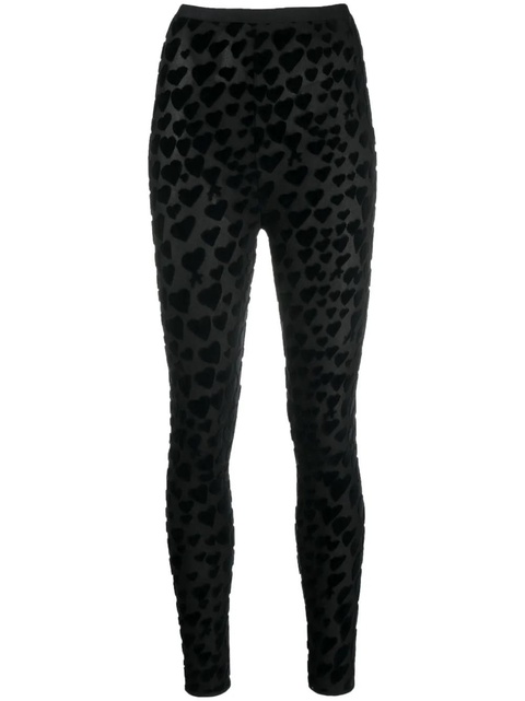 AMI Paris heart-embroidered high-waisted leggings - Black - zdjęcie produktu nr 1