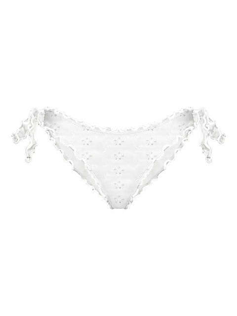 MC2 Saint Barth eyelet-embroidered ruffled bikini bottom - White - zdjęcie produktu nr 1