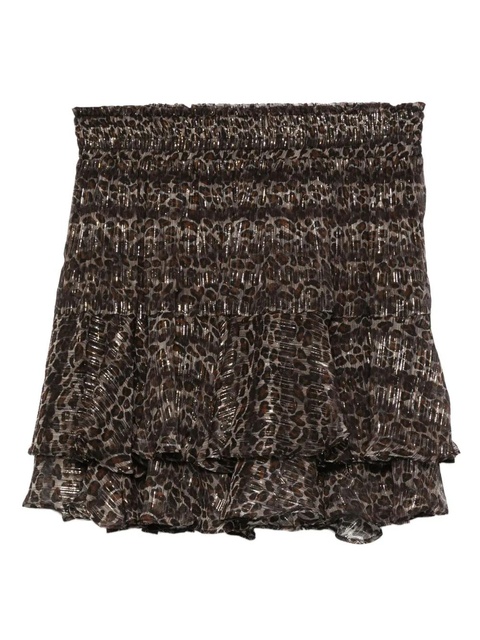 MC2 Saint Barth leopard-print ruffled mini skirt - Black - zdjęcie produktu nr 1