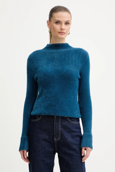 Morgan sweter MORIK.N damski kolor niebieski z półgolfem MORIK.N - zdjęcie produktu nr 1