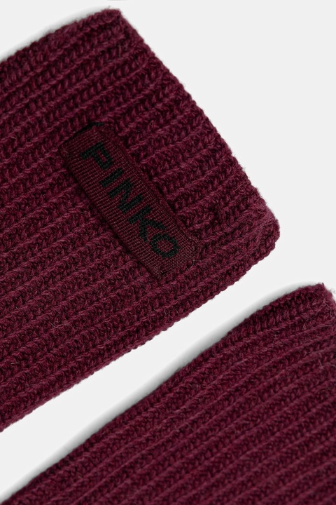 Pinko rękawiczki z dodatkiem wełny damskie kolor bordowy 105997 A2Z4 - zdjęcie produktu nr 2