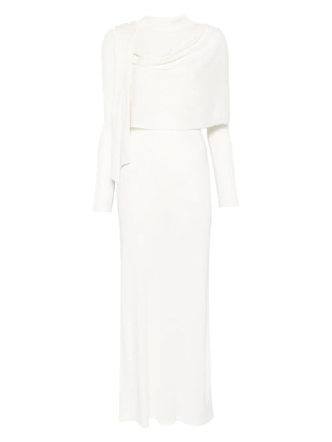 Aya Muse scarf-detail longsleeved maxi dress - White - zdjęcie produktu nr 1