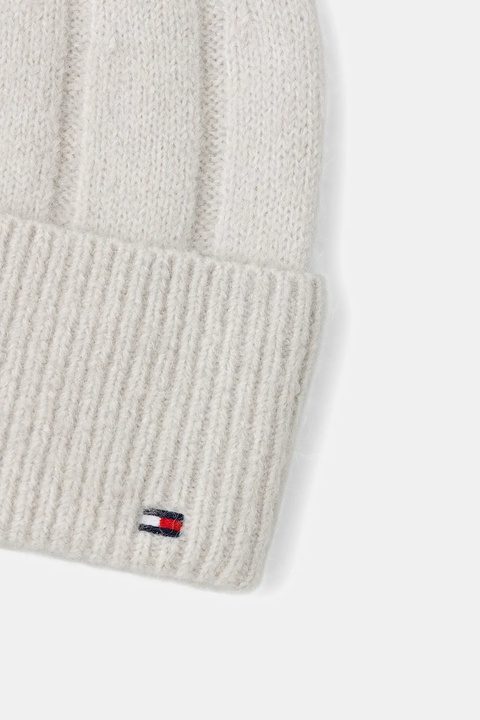 Tommy Hilfiger czapka z dodatkiem wełny kolor szary AW0AW17779 - zdjęcie produktu nr 2