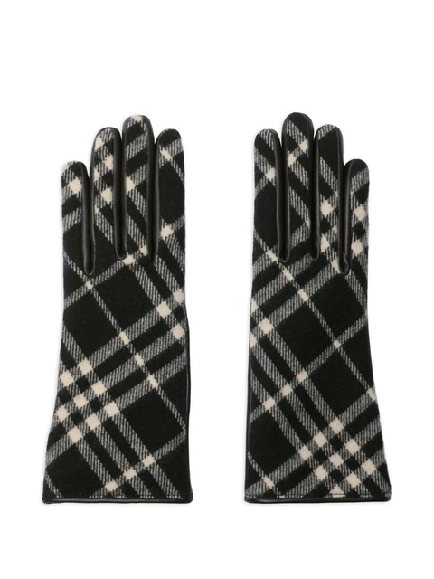 Burberry check-pattern gloves - Black - zdjęcie produktu nr 1