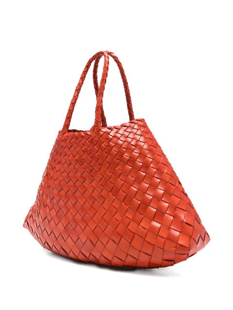 DRAGON DIFFUSION small Santa Croce woven leather shoulder bag - Orange - zdjęcie produktu nr 2
