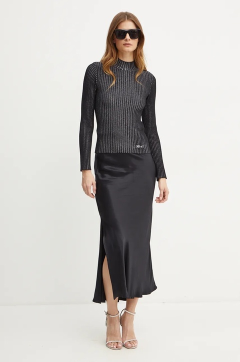 Karl Lagerfeld sweter damski kolor czarny lekki 246W2007 - zdjęcie produktu nr 1