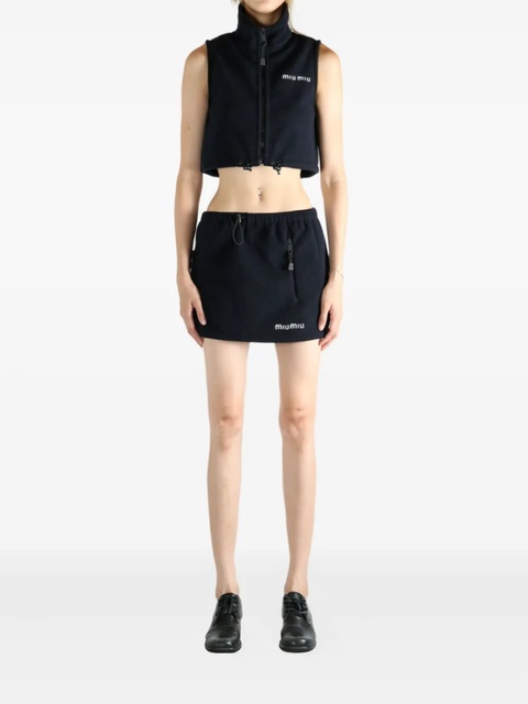 Miu Miu zip-up fleece waistcoat - Blue - zdjęcie produktu nr 2