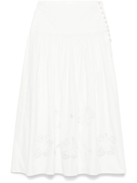 SANDRO floral-embroidered midi skirt - White - zdjęcie produktu nr 1