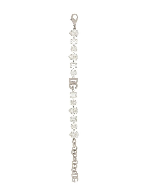 Dolce & Gabbana DG-plaque crystal-embellished bracelet - Silver - zdjęcie produktu nr 2
