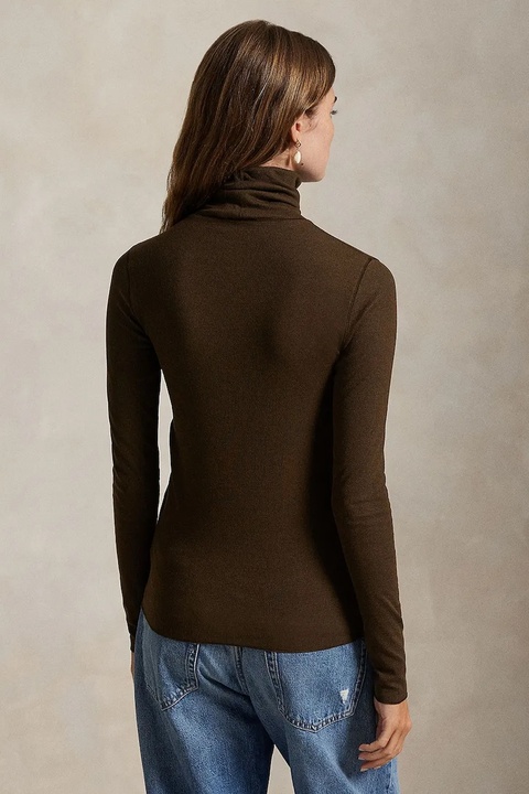 Polo Ralph Lauren sweter damski kolor brązowy lekki z golfem 211976982 - zdjęcie produktu nr 2
