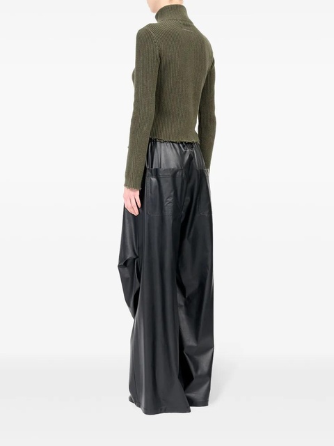 MM6 Maison Margiela wide-leg crinkled trousers - Black - zdjęcie produktu nr 2