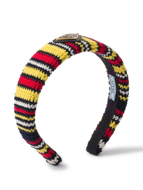 Prada crochet-knit headband - Red - zdjęcie produktu nr 1