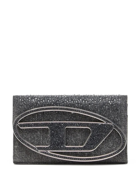 Diesel 1DR crystal embellished denim wallet - Black - zdjęcie produktu nr 1