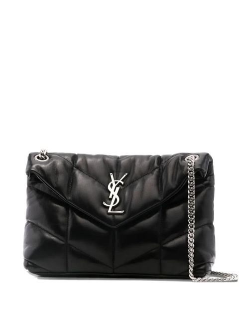 Saint Laurent quilted logo-plaque shoulder bag - Black - zdjęcie produktu nr 1