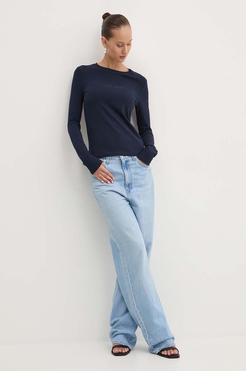 Guess Jeans longsleeve damski kolor granatowy W4YI22 J1314 - zdjęcie produktu nr 2