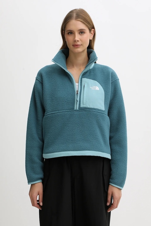 The North Face bluza Yumiori Off damska kolor zielony gładka NF0A8EV0E311 - zdjęcie produktu nr 1