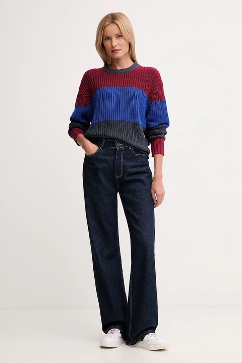 Calvin Klein Jeans sweter bawełniany damski kolor granatowy LV047D302G - zdjęcie produktu nr 2