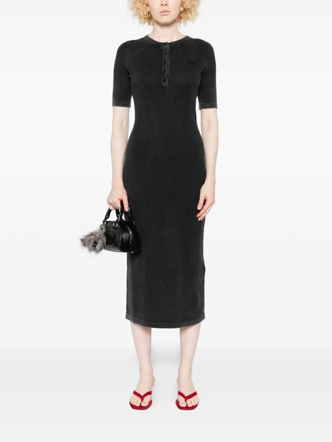 Diesel button-fastening short-sleeve dress - Black - zdjęcie produktu nr 2