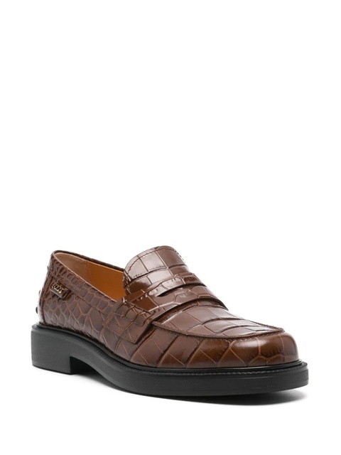 Tod's croc-effect loafers - Brown - zdjęcie produktu nr 2