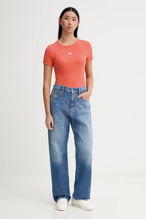 Tommy Jeans t-shirt damski kolor pomarańczowy DW0DW17881 - zdjęcie produktu nr 2
