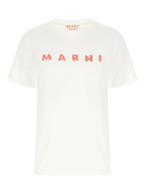 Marni logo-print cotton t-shirt - White - zdjęcie produktu nr 1