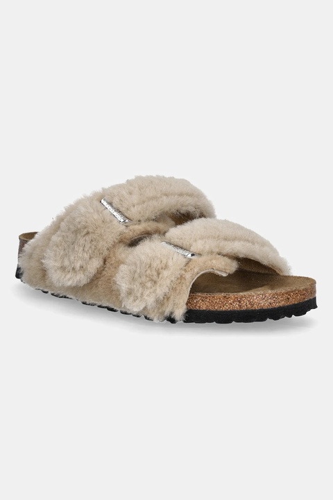 Birkenstock kapcie Arizona Shearling Upper kolor beżowy 1030275 - zdjęcie produktu nr 1