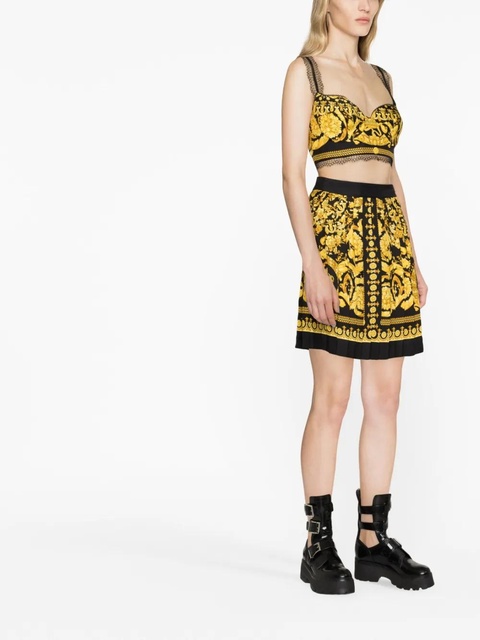 Versace Barocco-print pleated skirt - Black - zdjęcie produktu nr 2