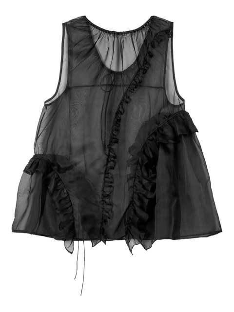 Cecilie Bahnsen ruffled organza orsalina top - Black - zdjęcie produktu nr 2
