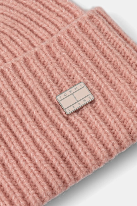 Tommy Jeans czapka z dodatkiem wełny kolor różowy AW0AW17905 - zdjęcie produktu nr 2