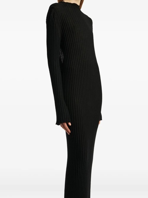 KHAITE ribbed open-back midi dress - Black - zdjęcie produktu nr 1
