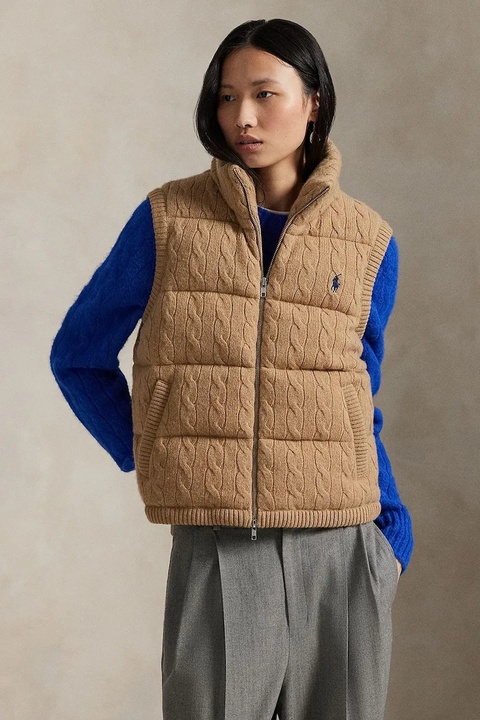 Polo Ralph Lauren bezrękawnik kolor beżowy przejściowy 211966120 - zdjęcie produktu nr 1