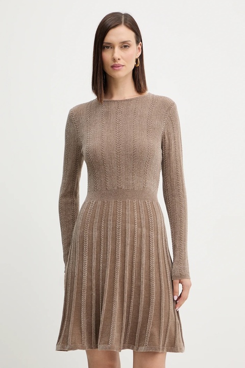 Guess sukienka MORGAN kolor beżowy mini rozkloszowana W5BK79 Z3902 - zdjęcie produktu nr 1