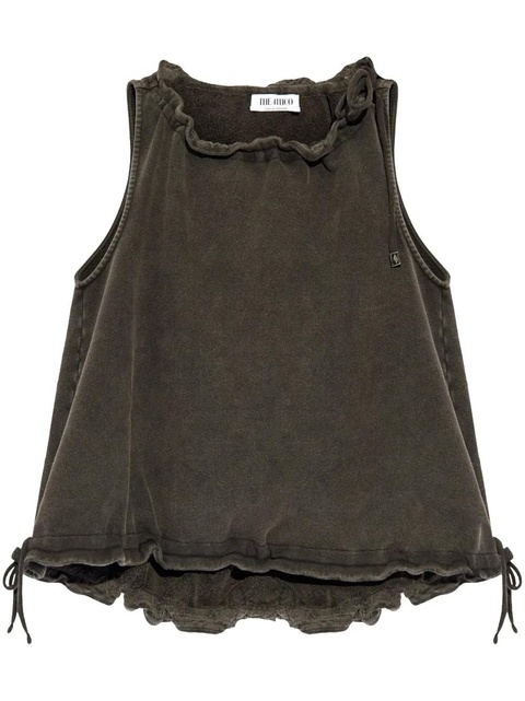 The Attico drawstring cotton tank top - Grey - zdjęcie produktu nr 1