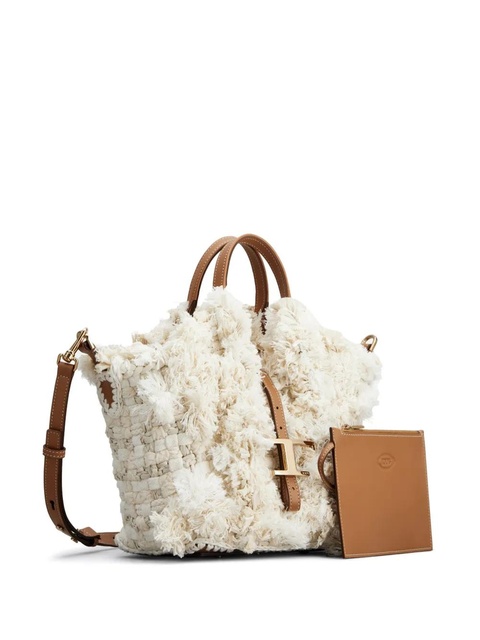 Tod's logo-plaque shearling tote bag - Neutrals - zdjęcie produktu nr 2