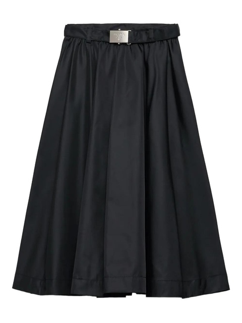 Prada belted pleated skirt - Black - zdjęcie produktu nr 2