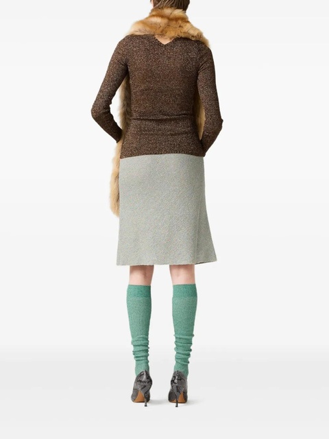 Miu Miu lamé ribbed-knit sweater - Brown - zdjęcie produktu nr 2