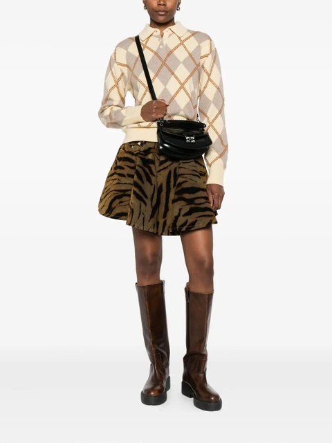GANNI tiger-print pocket mini skirt - Brown - zdjęcie produktu nr 2