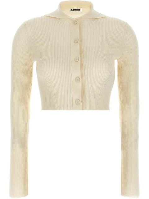 Jil Sander ribbed-knit cardigan - Neutrals - zdjęcie produktu nr 1