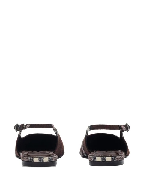 Burberry check slingback flat pumps - Brown - zdjęcie produktu nr 1