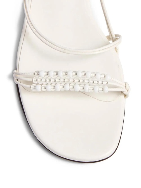 KHAITE bead-embellished loop flat sandals - White - zdjęcie produktu nr 2