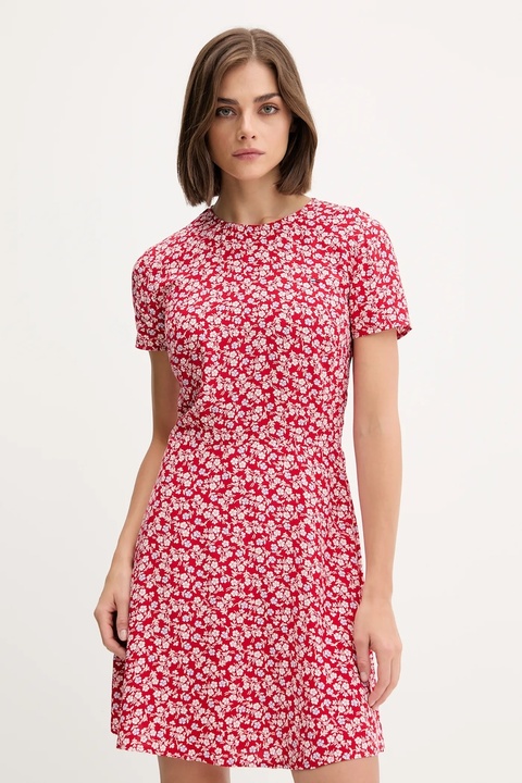 Tommy Jeans sukienka kolor czerwony mini rozkloszowana DW0DW21120 - zdjęcie produktu nr 1