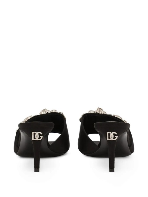 Dolce & Gabbana 60mm crystal-embellished mules - Black - zdjęcie produktu nr 2
