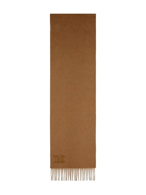 Max Mara embroidered-monogram fringe scarf - Brown - zdjęcie produktu nr 2